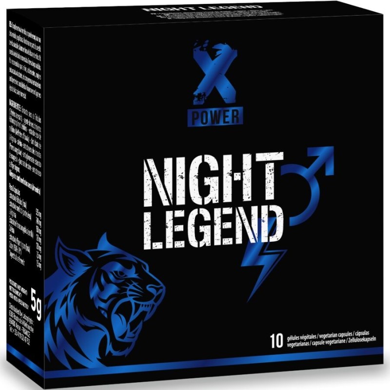 XPOWER - NIGHT LEGEND - ESTIMULANTE DE AÃÃO RÃPIDA PARA EREÃÃO E DESEMPENHO - 10 CÁPSULAS - D-245010 - Dona Pimenta