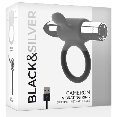 BLACK&SILVER&trade;- ANEL RECARREGÁVEL CAMERON PRATA - D-226990 - Dona Pimenta