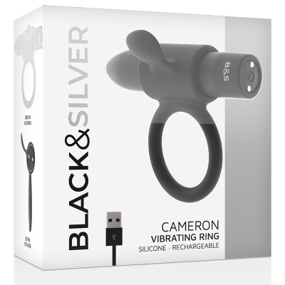BLACK&SILVER&trade;- ANEL RECARREGÁVEL CAMERON PRETO - D-226991 - Dona Pimenta