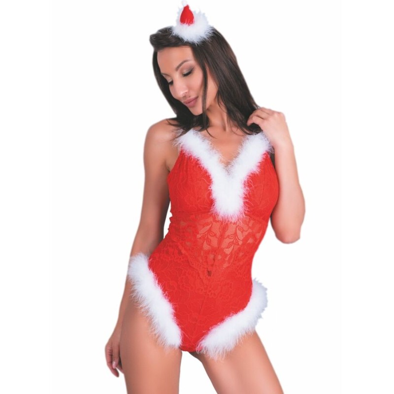 LIVCO CORSETTI FASHION - NAUGHTY SANTA LC 90706 BODY DE NATAL TAMANHO S/M - D-244919 - Dona Pimenta