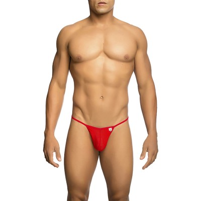 MOB - TANGA TRANSPARENTE VERMELHA EM FORMATO DE T TAMANHO L/XL - D-243556 - Dona Pimenta