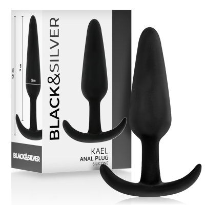 BLACK&SILVER&trade; - PLUG ANAL DE SILICONE KAEL COM CABO MÉDIO - D-234776 - Dona Pimenta