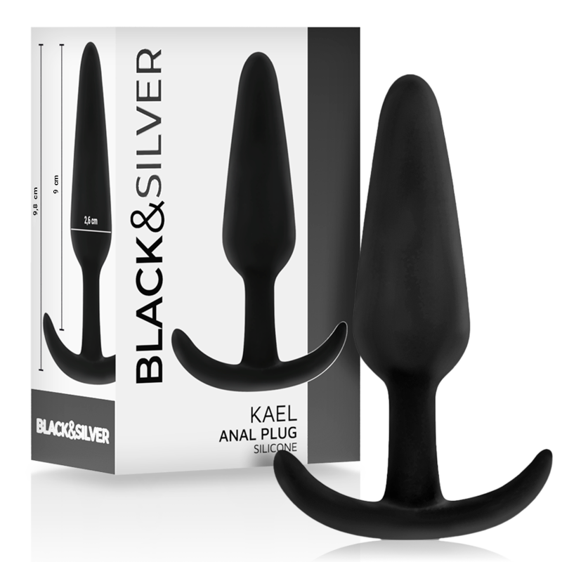 BLACK&SILVER&trade; - PLUG ANAL DE SILICONE KAEL COM CABO MÉDIO - D-234776 - Dona Pimenta