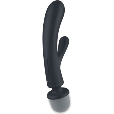 SATISFYER - TRIPLE LOVER RABBIT VIBRADOR MASSAGER ROSA - D-237604 - Dona Pimenta