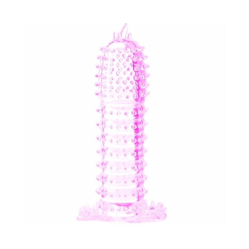 PENIS SLEEVE WITH STIMULATING POINTS PINK 14 CM - D57-149022RS - Dona Pimenta
