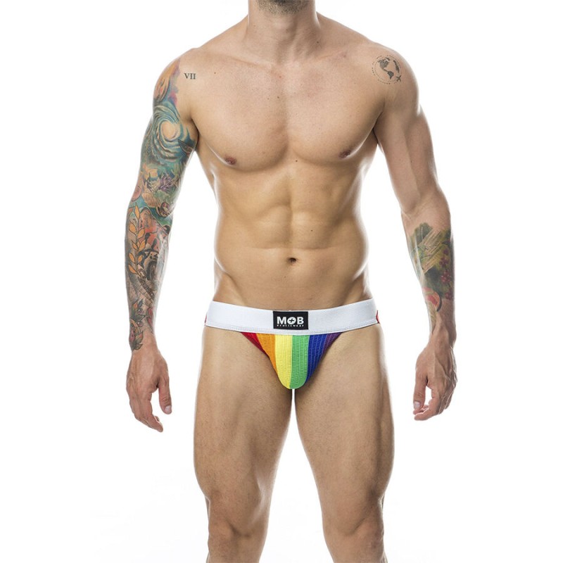 MOB - CALÇA CLASSIC JOCK STRIPE RAINBOW TAMANHO G - D-243579 - Dona Pimenta