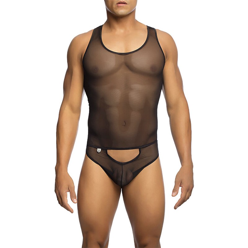 MOB - BODYSHEER PRETO TRANSPARENTE TAMANHO L/XL - D-243558 - Dona Pimenta