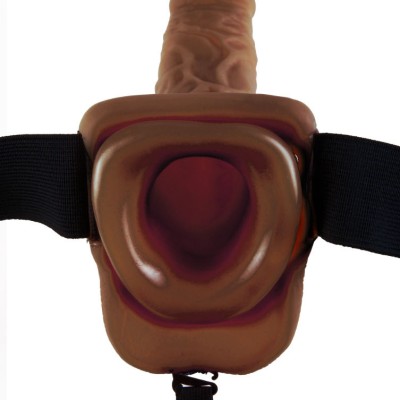 FETISH FANTASY SERIES 9" STRAP-ON OCO COM BOLAS 22,9CM CASTANHO - PD3374-29 - Dona Pimenta