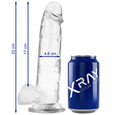 XRAY CLEAR DILDO REALISTA TRANSPARENTE 22CM X 4.6CM - D-224103 - Dona Pimenta