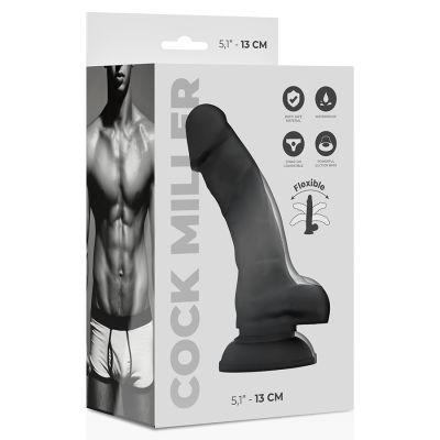 COCK MILLER DENSIDADE DE SILICONE COCKSIL ARTICULÁVEL PRETO 13CM - D-224951 - Dona Pimenta