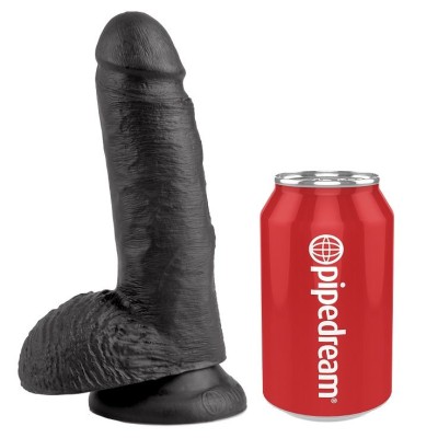 KING COCK 7" GALO PRETO COM BOLAS 17,8 CM - PD5506-23 - Dona Pimenta