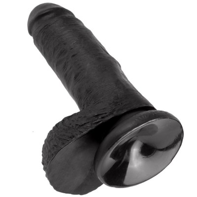 KING COCK 7" GALO PRETO COM BOLAS 17,8 CM - PD5506-23 - Dona Pimenta