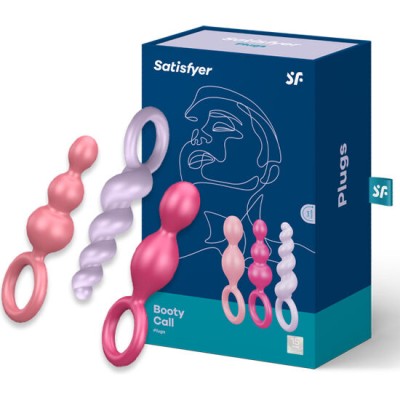 SATISFYER ANAL PLUGS CONJUNTO 3PCS TRICOLOR - D-218453 - Dona Pimenta