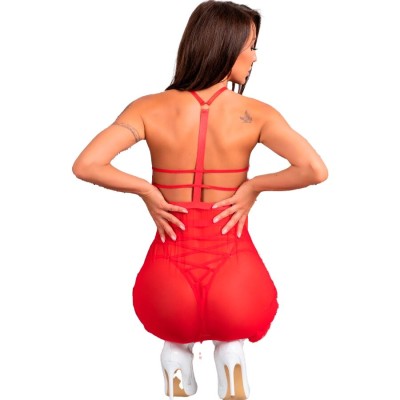 LIVCO CORSETTI FASHION - PAPAI NOEL CANDY LC 90722 CAMISOLA DE NATAL + CALCINHA FIO DENTAL S/M - D-244899 - Dona Pimenta