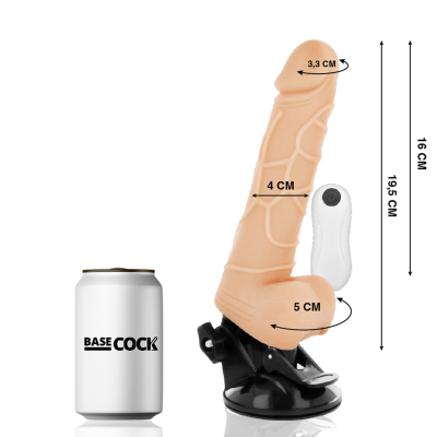 BASECOCK - VIBRADOR REALISTA CONTROLE REMOTO NATURAL COM TESTÍCULOS 19,5CM - D-223000 - Dona Pimenta