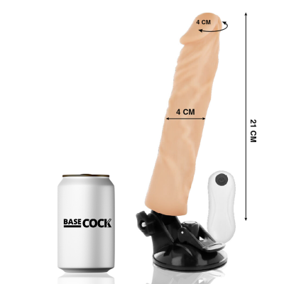 BASECOCK - VIBRADOR REALÍSTICO CONTROLE REMOTO NATURAL 21CM - D-223008 - Dona Pimenta