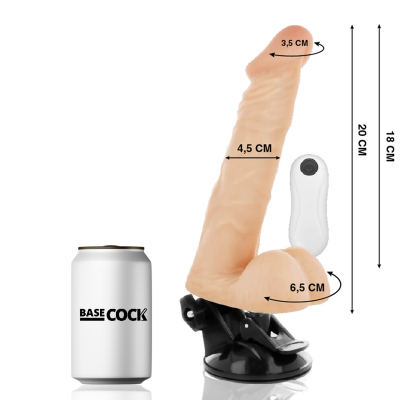 BASECOCK - VIBRADOR ARTICULÁVEL CONTROLE REMOTO NATURAL 20 CM - D-223015 - Dona Pimenta