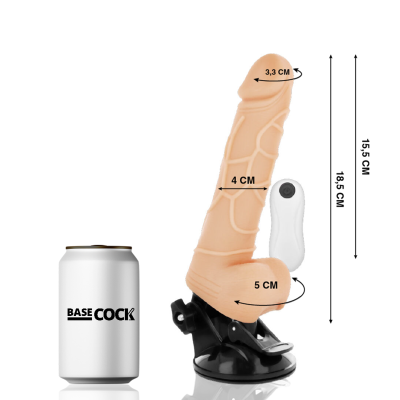 BASECOCK - VIBRADOR DE CONTROLE REMOTO NATURAL REALISTA 18,5 CM - D-223019 - Dona Pimenta