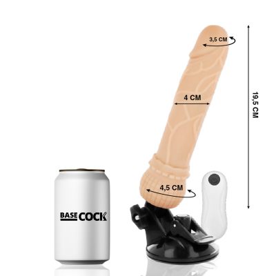 BASECOCK - VIBRADOR DE CONTROLE REMOTO NATURAL REALISTA 19,5 CM - D-223006 - Dona Pimenta