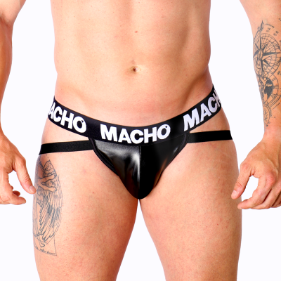MACHO - MX25NC JOCK COURO PRETO S - D-233414 - Dona Pimenta