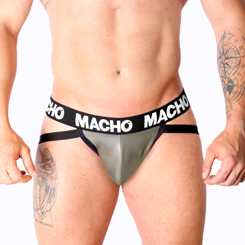 MACHO - MX27GR JOCK GREY BEIGE COURO S - D-233426 - Dona Pimenta