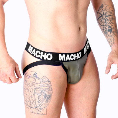 MACHO - MX27GR JOCK GREY BEIGE COURO S - D-233426 - Dona Pimenta