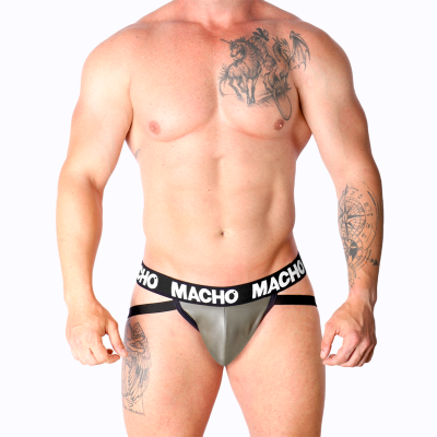 MACHO - MX27GR JOCK GREY BEIGE COURO S - D-233426 - Dona Pimenta