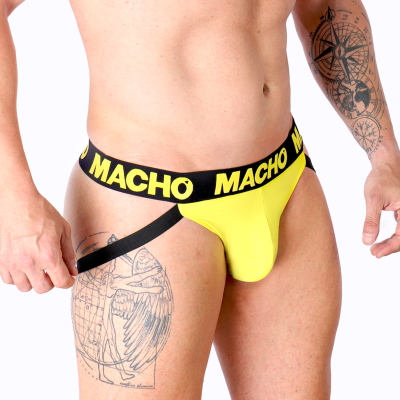 MACHO - MX25A JOCK LYCRA AMARELO S - D-238431 - Dona Pimenta