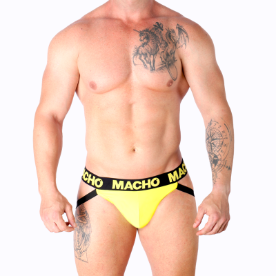 MACHO - MX25A JOCK LYCRA AMARELO S - D-238431 - Dona Pimenta