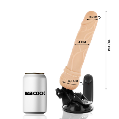 BASECOCK - VIBRADOR DE CONTROLE REMOTO NATURAL REALISTA BASECOCK 19,5 CM - D-223017 - Dona Pimenta