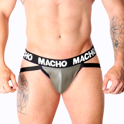MACHO - MX27GR JOCK GREY BEIGE COURO S - D-233426 - Dona Pimenta