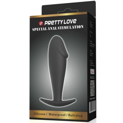 PRETTY LOVE PLUG ANAL SILICONA FORMA PENE - NEGRO - D-211727 - Dona Pimenta
