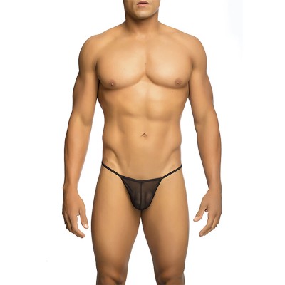 MOB - TANGA TRANSPARENTE EM FORMATO T PRETA TAMANHO L/XL - D-243554 - Dona Pimenta