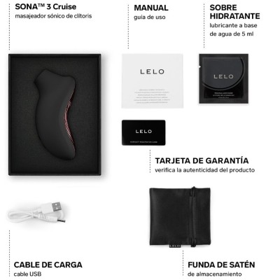 LELO - SONA 3 CRUISE MASSAGEADOR CLITÓRICO SÔNICO PRETO - D-245060 - Dona Pimenta
