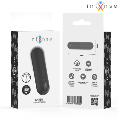 INTENSE - KAREN MINI VIBRATÓRIO BULLET RECARREGÁVEL PRETO - D-245063 - Dona Pimenta