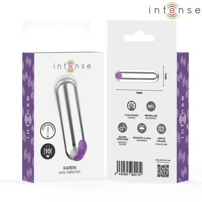 INTENSE - KAREN MINI VIBRATÓRIO BULLET RECARREGÁVEL PRETO - D-245063 - Dona Pimenta