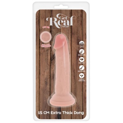 GET REAL - PÊNIS DE TPE DELUXE DE DUPLA DENSIDADE E ESPESSURA, 15 CM - D-244997 - Dona Pimenta