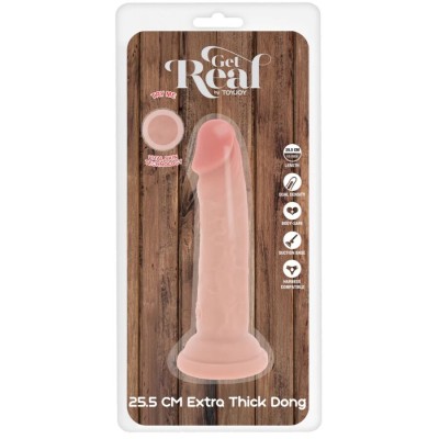GET REAL - PÊNIS DE TPE DELUXE DE DUPLA DENSIDADE E ESPESSURA, 25,5 CM - D-245024 - Dona Pimenta