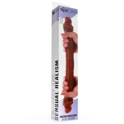 GET REAL - DILDO DE SILICONE DE DUAS PONTAS CARAMELO 46 CM - D-244991 - Dona Pimenta