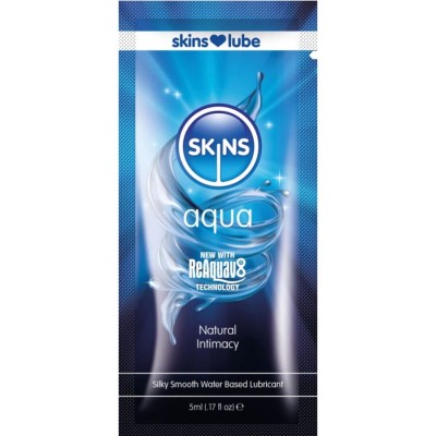 SKINS - AQUA LUBRIFICANTE À BASE DE ÁGUA DOSE ÚNICA 5 ML - D-244886 - Dona Pimenta