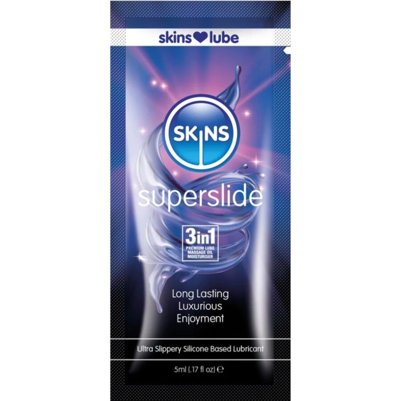SKINS - SUPERSLIDE LUBRIFICANTE À BASE DE SILICONE, DOSE ÚNICA DE 5 ML - D-244888 - Dona Pimenta