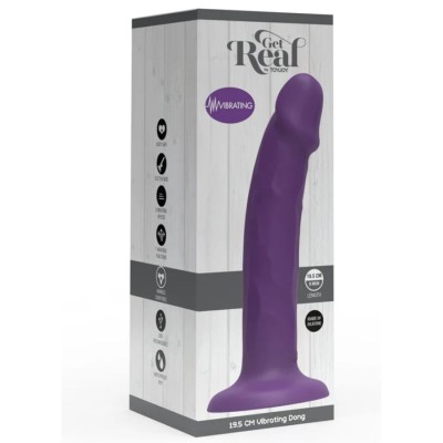 GET REAL - DILDO VIBRATÓRIO DE SILICONE REALISTA ROXO 19,5 CM - D-244987 - Dona Pimenta