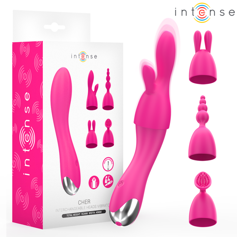 INTENSE - VIBRADOR CHER COM 20 PADRÕES E CABEÇAS INTERCAMBIÁVEIS - D-244828 - Dona Pimenta