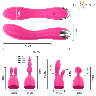 INTENSE - VIBRADOR CHER COM 20 PADRÕES E CABEÇAS INTERCAMBIÁVEIS - D-244828 - Dona Pimenta