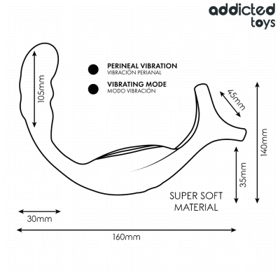 ADDICTED TOYS - ANEL PENIANO DUPLO PARA PRÓSTATA COM CONTROLE REMOTO - D-244820 - Dona Pimenta