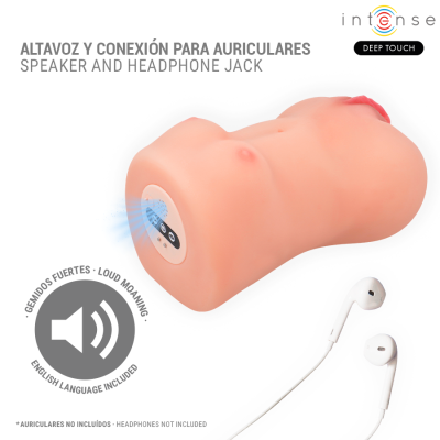 INTENSE DEEP TOUCH - MASTURBADOR VIBRATÓRIO E DE SUCÇÃO CATHERINE COM VOZ - D-244825 - Dona Pimenta