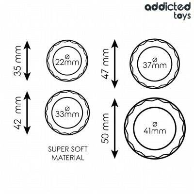 ADDICTED TOYS - CONJUNTO DE ANÉIS PENIANOS TEXTURIZADOS - 4 TAMANHOS - D-244829 - Dona Pimenta