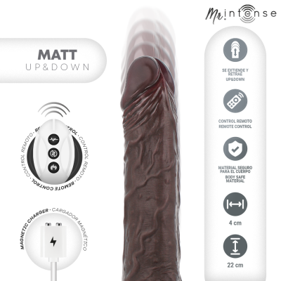 MR INTENSE - MATT REALISTA MULTIFUNCIONAL COM VIBRAÇÃO PARA CIMA E PARA BAIXO, CONTROLE REMOTO, 22 CM -O- 4 CM - D-244915 - Dona