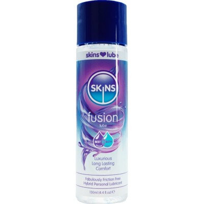 SKINS - FUSION LUBRIFICANTE HÍBRIDO À BASE DE ÁGUA E SILICONE 130 ML - D-244881 - Dona Pimenta