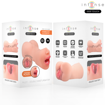 INTENSE DEEP TOUCH - MASTURBADOR RILEY COM DUPLA BOCA E VAGINA - D-244821 - Dona Pimenta